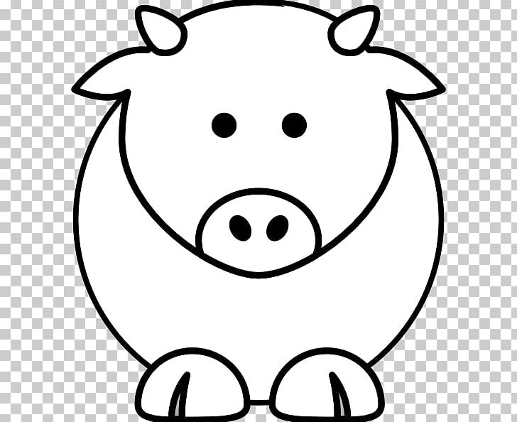 Domestic Pig Black And White Drawing Cartoon PNG, Clipart, Art, Black And White, Cartoon, Circle, Cow Cartoon Free PNG Download