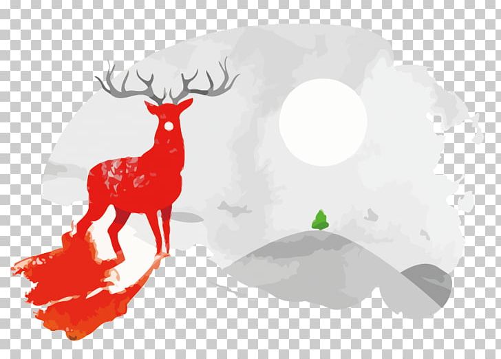 Reindeer Graphic Design Illustration PNG, Clipart, Animals, Antler, Art, Behance, Christmas Deer Free PNG Download
