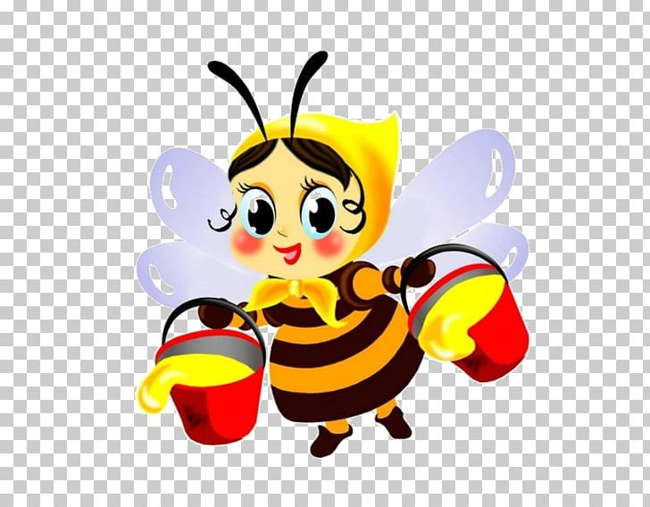 Bee And Wasp Пчела на цветке Drawing PNG, Clipart, Art, Bee, Bumblebee, Butterfly, Cartoon Free PNG Download