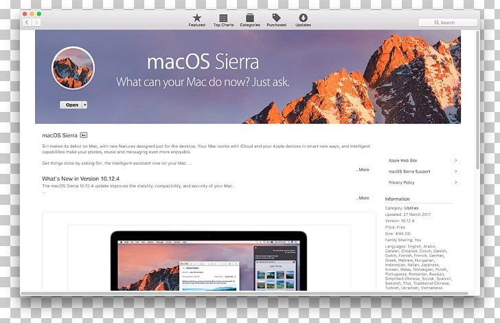 MacBook Mac Book Pro MacOS Sierra PNG, Clipart, Apple, App Store, Display Advertising, Electronics, Hackintosh Free PNG Download