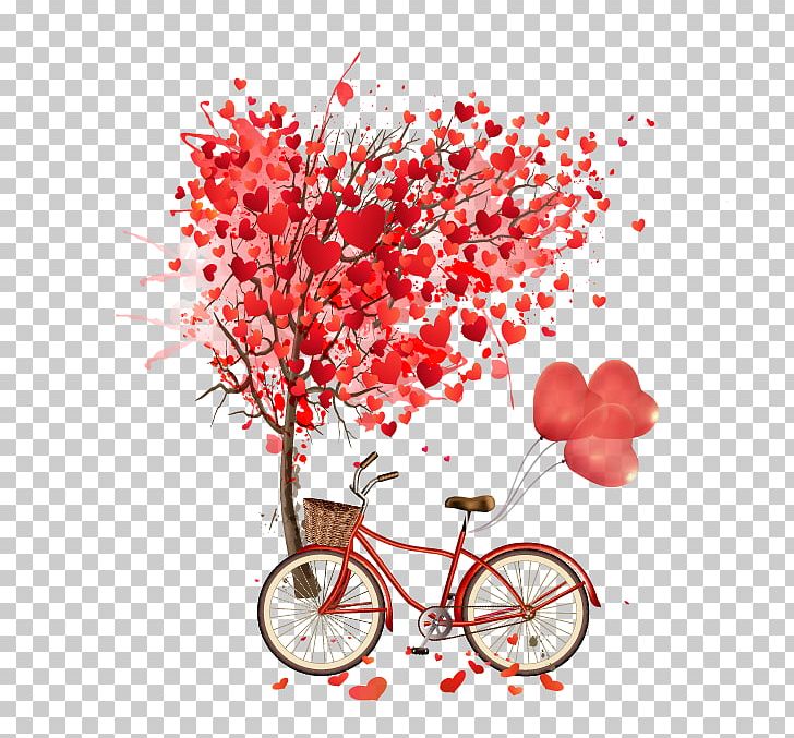 Heart Valentine's Day Illustration PNG, Clipart, Balloon, Balloon Cartoon, Bicycle, Branch, Decorative Patterns Free PNG Download