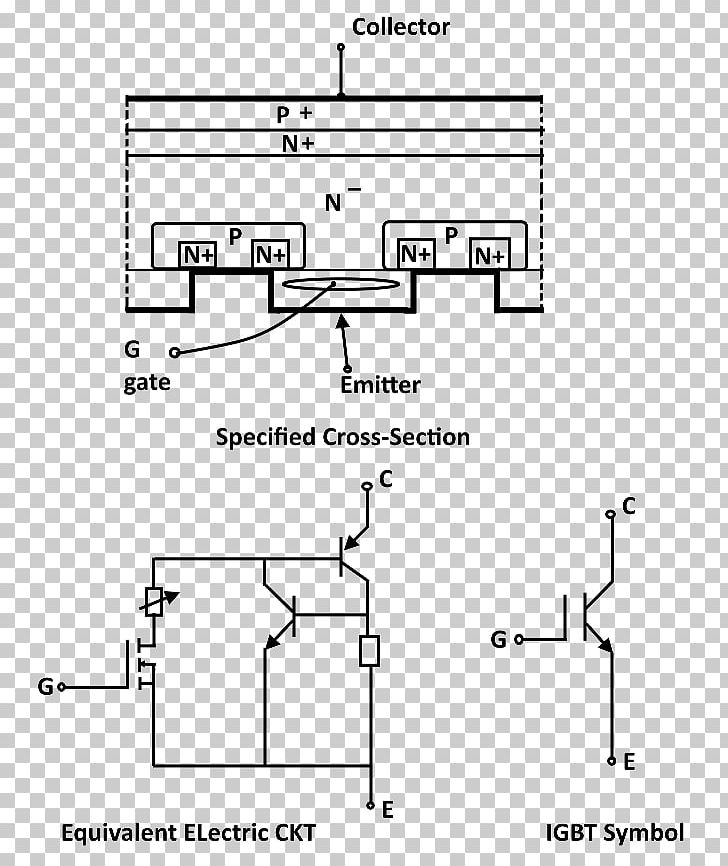 Insulated-gate Bipolar Transistor Electronic Symbol Bipolar Junction Transistor Electronic Circuit PNG, Clipart, Angle, Auto Part, Bipolar Junction Transistor, Black And White, Circuit Diagram Free PNG Download