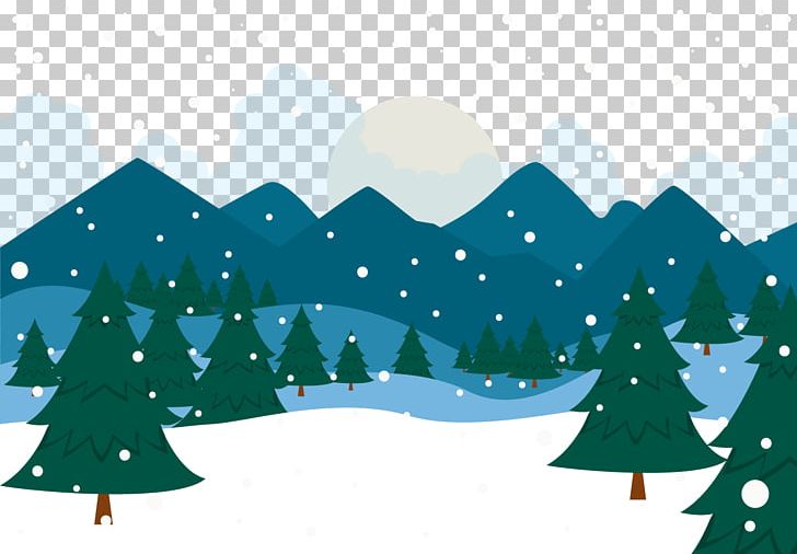 Snow Winter Christmas Landscape PNG, Clipart, Christmas Decoration, Christmas Ornament, Christmas Tree, Conifer, Drawing Free PNG Download