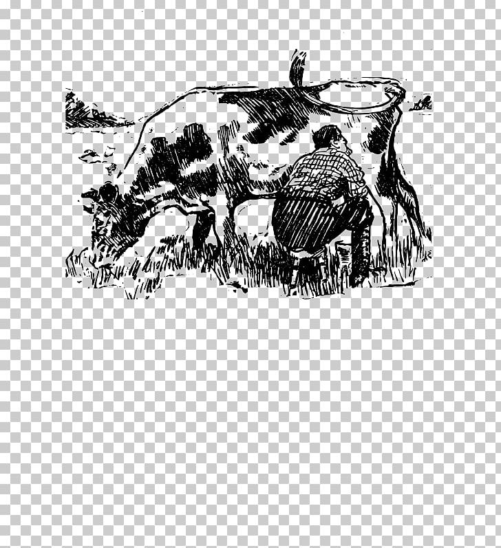 Cattle Milk PNG, Clipart, Art, Black, Black And White, Cattle, Drawing Free PNG Download