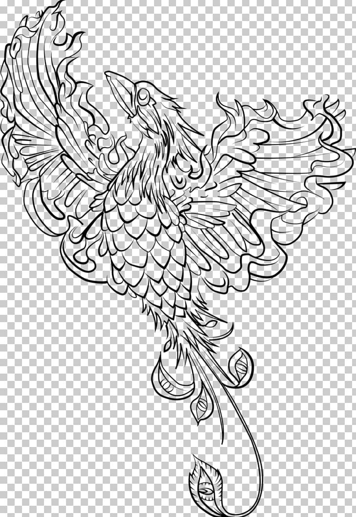 Coloring Book Adult Phoenix Drawing Page PNG, Clipart, Adult, Art, Artwork, Bird, Black And White Free PNG Download