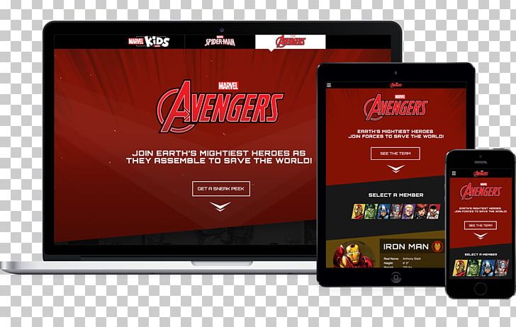 The Avengers Marvel Comics Marvel Cinematic Universe Brand Responsive Web Design PNG, Clipart, Advertising, Avengers, Brand, Display Advertising, Electronics Free PNG Download