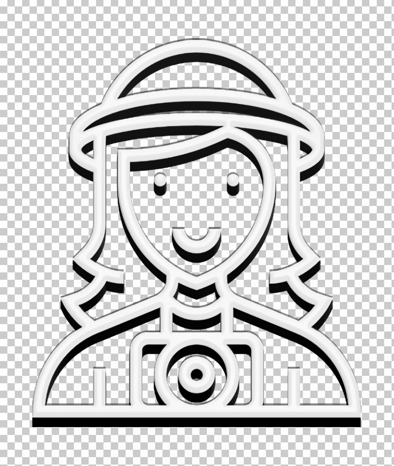 Tourist Icon Photographer Icon Careers Women Icon PNG, Clipart, Blackandwhite, Careers Women Icon, Cartoon, Head, Line Free PNG Download