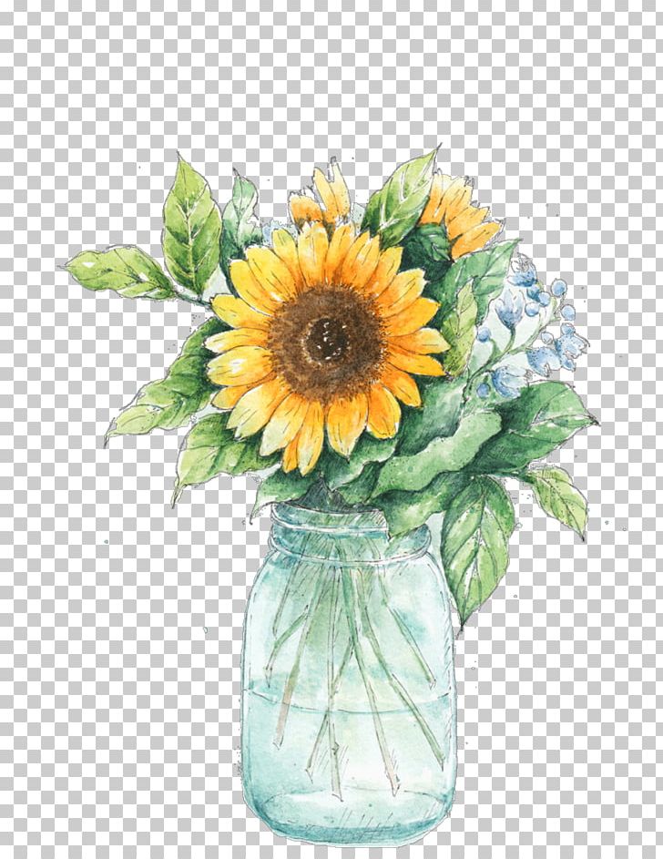 Mason Jar Common Sunflower Paper PNG, Clipart, Artificial Flower, Centrepiece, Common Sunflower, Computer Icons, Cut Flowers Free PNG Download