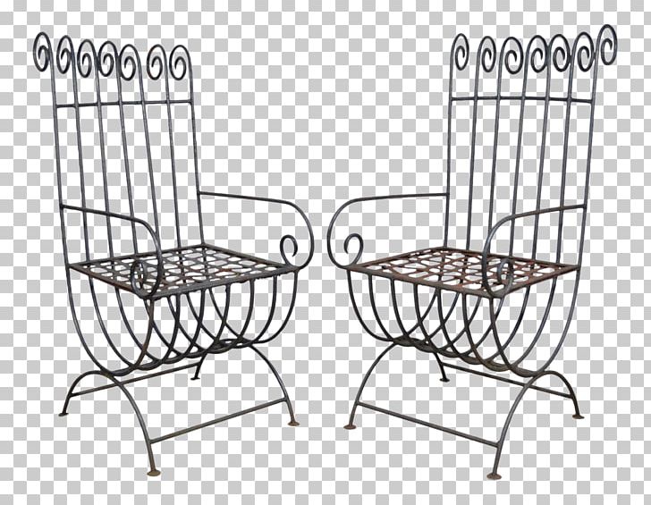 Chair Wrought Iron Table Seat Garden Furniture PNG, Clipart, Angle, Area, Basket, Black And White, Cargo Free PNG Download