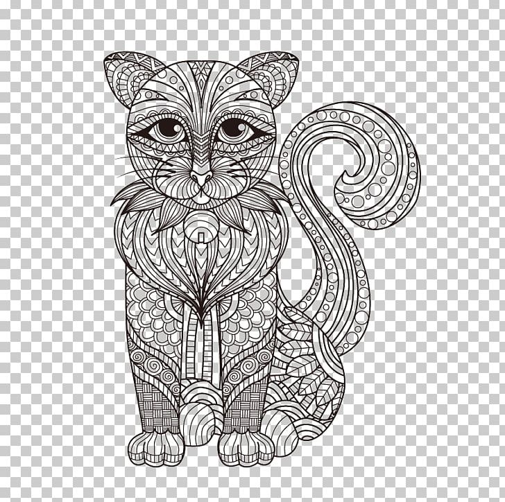 Cat Kitten Drawing Coloring Book PNG, Clipart, Adult, Animals, Big Cats, Bird, Carnivoran Free PNG Download