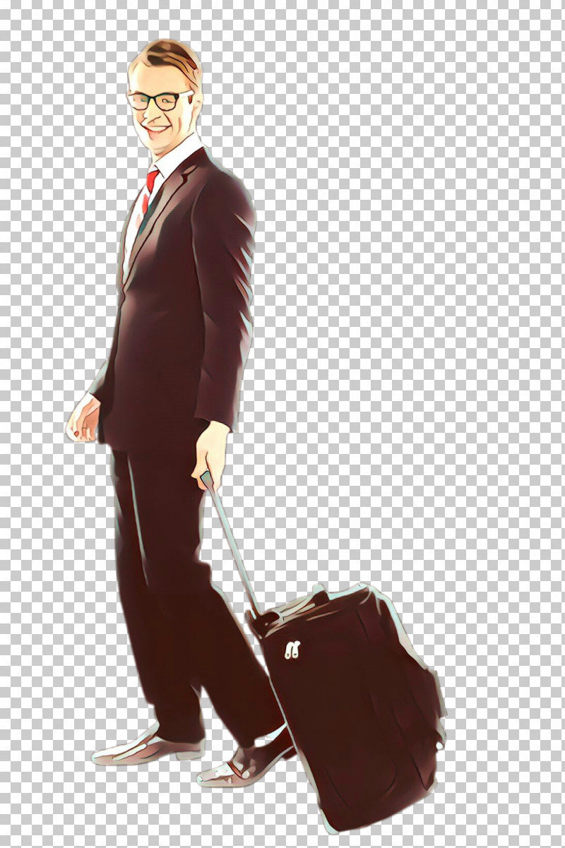 Suitcase Baggage Suit Briefcase Standing PNG, Clipart, Baggage, Briefcase, Brown, Formal Wear, Gentleman Free PNG Download