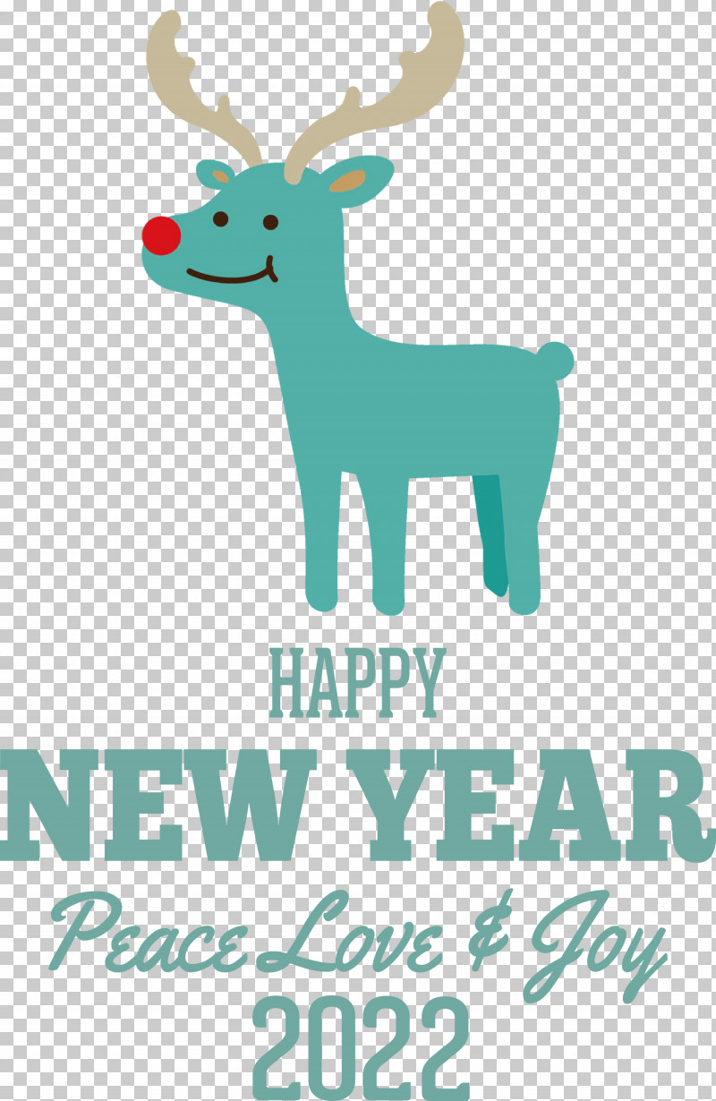Happy New Year 2022 2022 New Year PNG, Clipart, Deer, Logo, Meter, Reindeer, Teal Free PNG Download