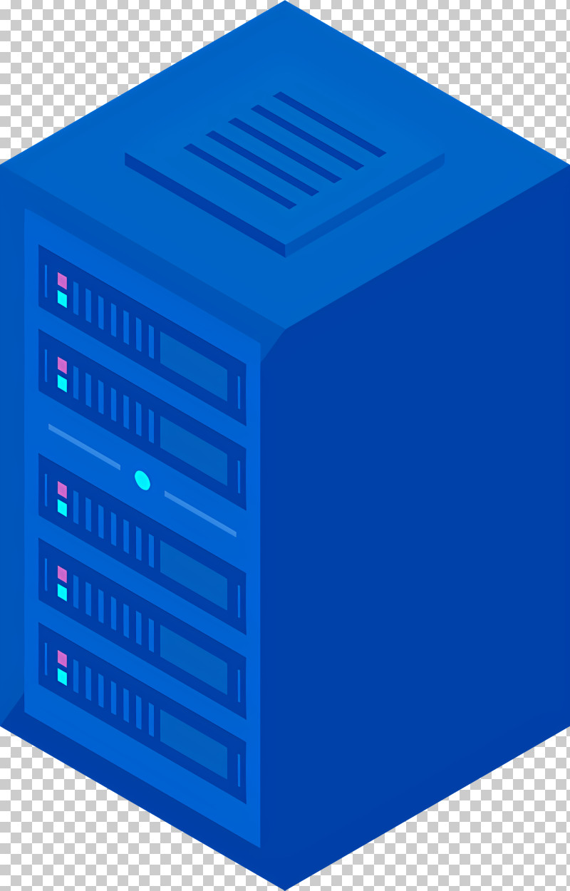Cartoon - Blue Server Box For Data Storage PNG