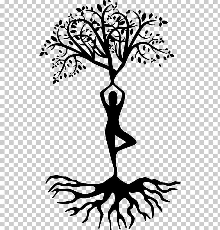 Vriksasana Yoga & Pilates Mats Tree PNG, Clipart, Artwork, Black And White, Branch, Drawing, Exercise Free PNG Download