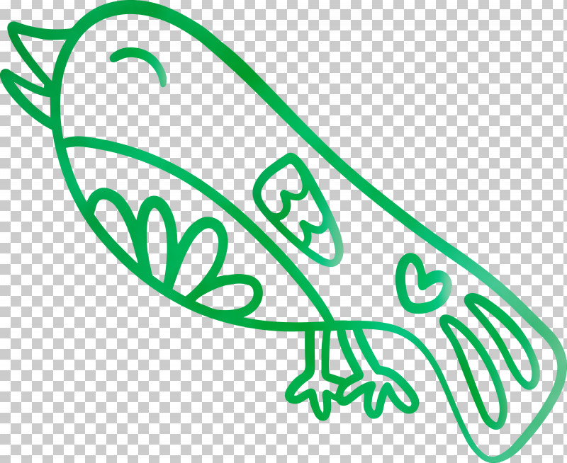 Green Leaf Line Art Font Plant PNG, Clipart, Cartoon Bird, Cute Bird, Green, Leaf, Line Art Free PNG Download
