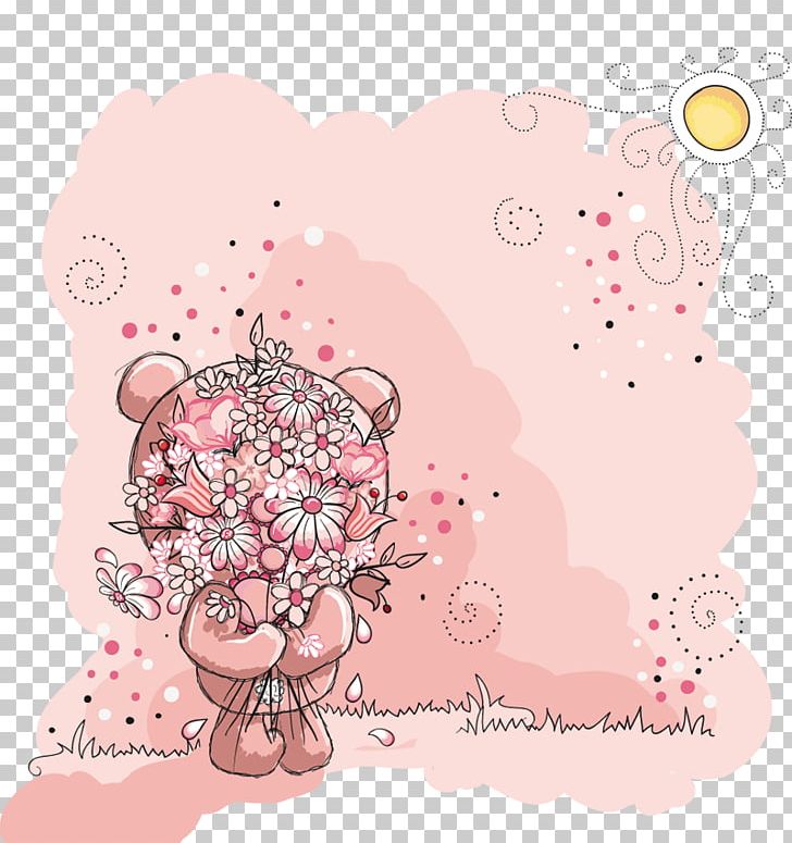 Bear Illustrator PNG, Clipart, Animals, Art, Bear, Cherry Blossom, Child Free PNG Download