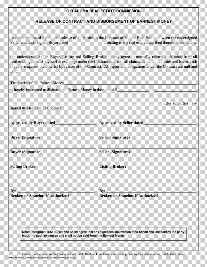 Real Estate Contract Earnest Payment Legal Release PNG, Clipart, Angle, Area, Broker, Commission, Consideration Free PNG Download