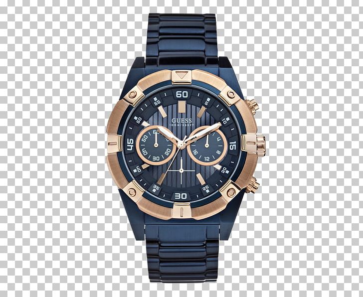 Guess Watch Clock Fashion Blue PNG, Clipart, Accessories, Blue, Bracelet, Brand, Chronograph Free PNG Download