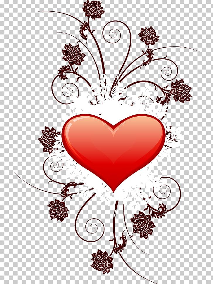 Heart Floral Design PNG, Clipart, Art, Black And White, Branch, Download, Flora Free PNG Download