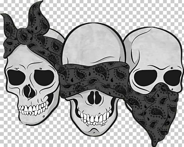Three Wise Monkeys Drawing Calavera Skull PNG, Clipart, Art, Bandana, Black And White, Bone, Calavera Free PNG Download
