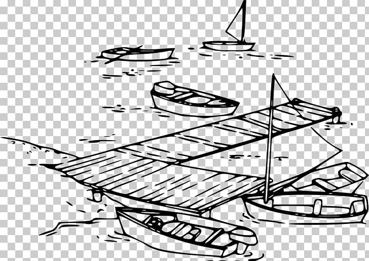Dock Boat Drawing PNG, Clipart, Airplane, Angle, Artwork, Black And White, Boat Free PNG Download