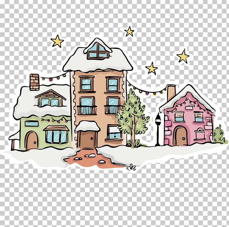 Christmas Village Euclidean Snow PNG, Clipart, Adobe Illustrator, Area, Art, Building, Cartoon Free PNG Download