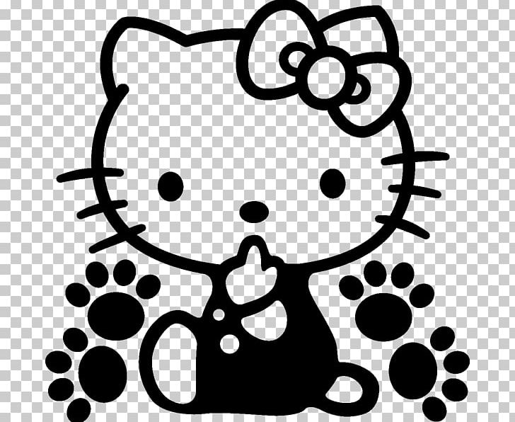 Hello Kitty Wall Decal Bumper Sticker PNG, Clipart, Artwork, Black, Black And White, Bumper Sticker, Cat Free PNG Download