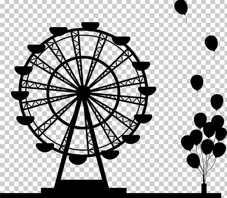 Ferris Wheel Silhouette Drawing PNG, Clipart, Amusement Park, Background Black, Balloon, Balloon Cartoon, Balloons Free PNG Download