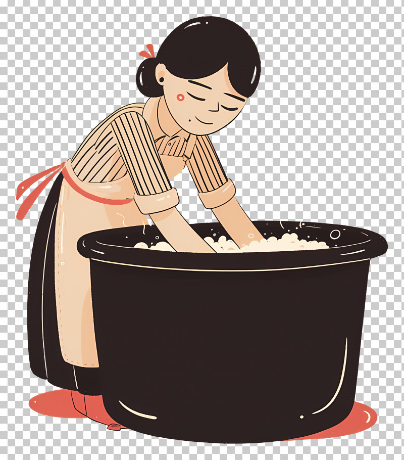 Woman Washing - Woman Washing In Apron PNG