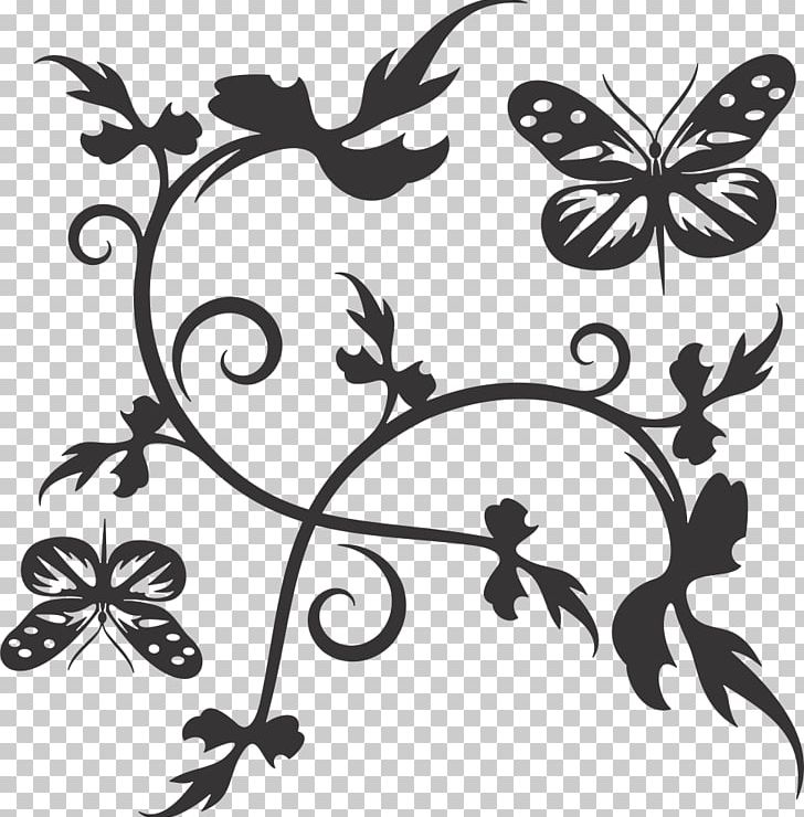 Drawing Floral Design Art PNG, Clipart, Art, Artwork, Black And White, Branch, Brush Footed Butterfly Free PNG Download