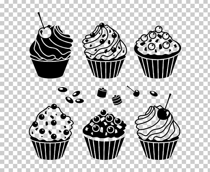Cupcake Muffin Bakery Stock Photography PNG, Clipart, Bakery, Baking Cup, Black, Black And White, Cake Free PNG Download
