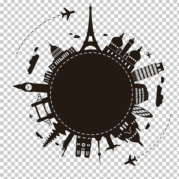 Earth Travel Illustration PNG, Clipart, Black And White, Brand, Circle, Creative, Creative Design Free PNG Download