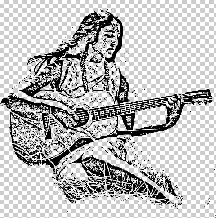 Drawing Folk Music Black And White Line Art PNG, Clipart, Art, Drawing, Fictional Character, Folk, Folk Music Free PNG Download