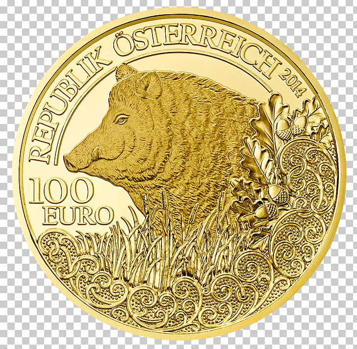 Gold Coin Gold Coin Wild Boar Perth Mint PNG, Clipart, 100 Euro Note, Austrian Mint, Brass, Bullion Coin, Coin Free PNG Download