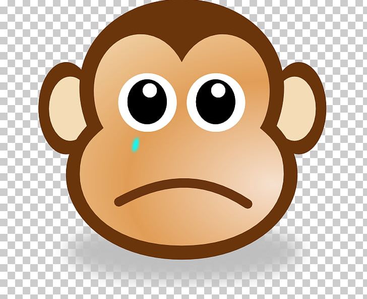 Monkey Sadness PNG, Clipart, Cartoon, Drawing, Free Content, Head, Mammal Free PNG Download