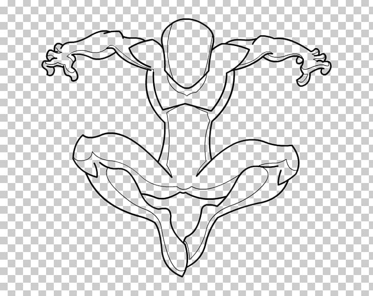 Spider-Man Drawing Superhero Template Sketch PNG, Clipart, Abdomen, Arm, Art, Artwork, Black Free PNG Download