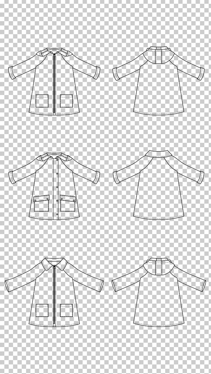 Sleeve Raincoat Dress Pattern PNG, Clipart, Angle, Black And White, Clothing, Coat, Drawing Free PNG Download