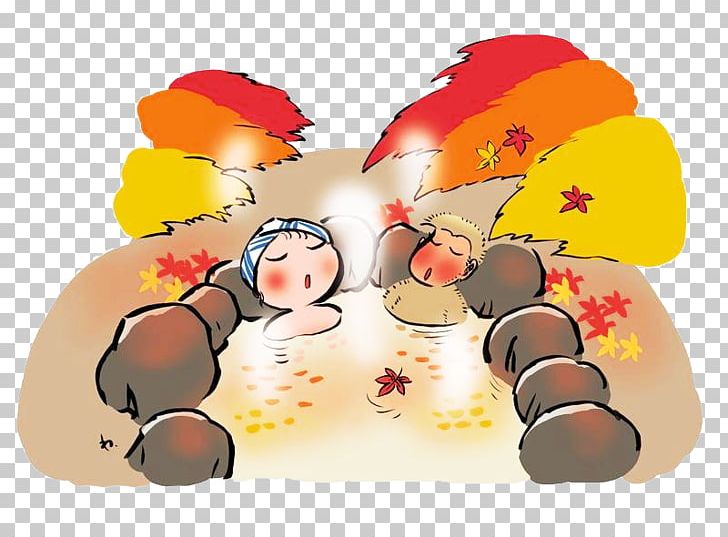 Japanese Alps Onsen Hot Spring Illustration PNG, Clipart, Art, Autumn, Bathing, Bubble, Bubbles Free PNG Download