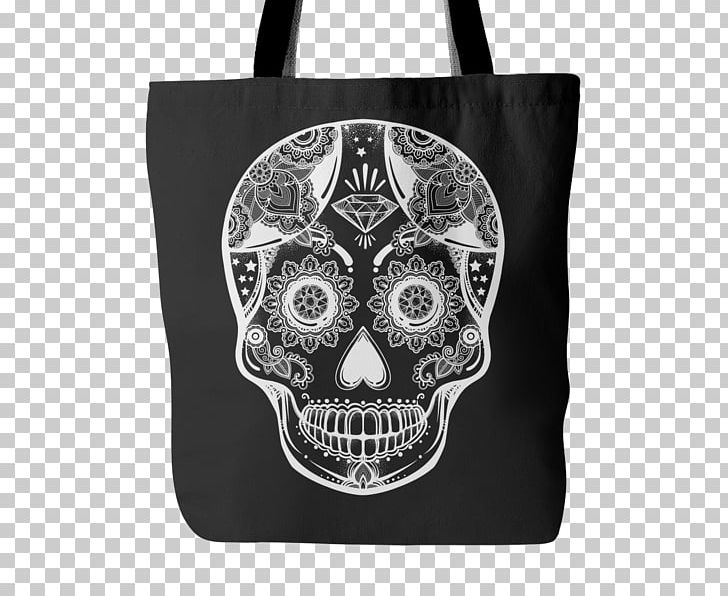 Tote Bag T-shirt Clothing Accessories Skull PNG, Clipart, Bag, Black And White, Bone, Calavera, Clothing Free PNG Download