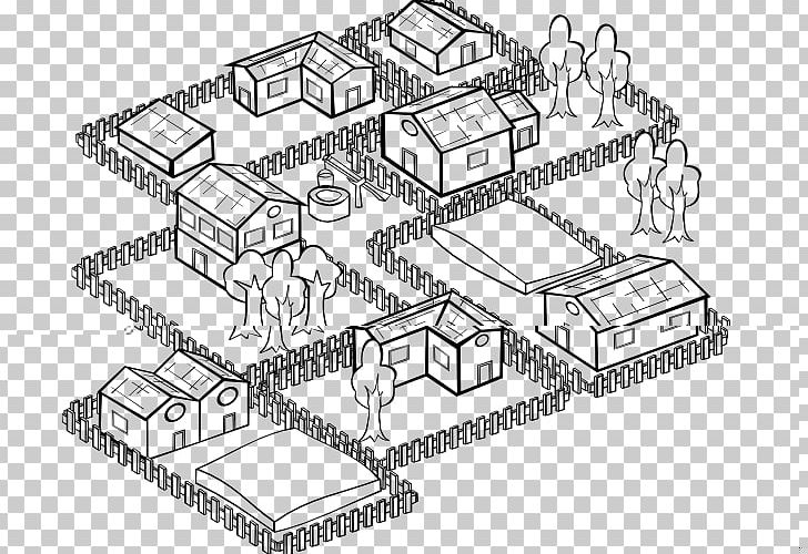Village Line Art Drawing PNG, Clipart, Angle, Area, Art, Artwork, Black And White Free PNG Download