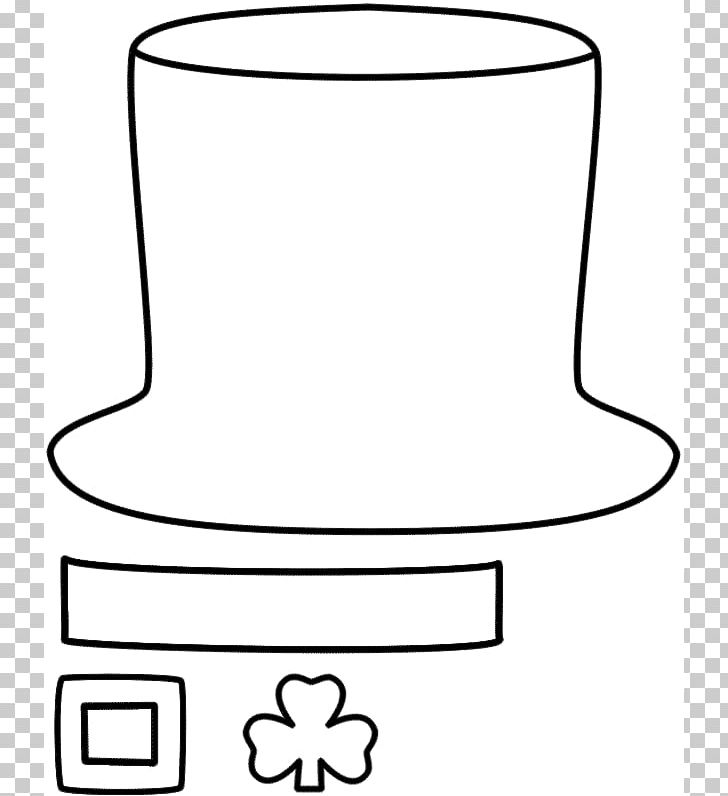 Paper Leprechaun Hat Saint Patricks Day PNG, Clipart, Angle, Area, Black, Black And White, Craft Free PNG Download