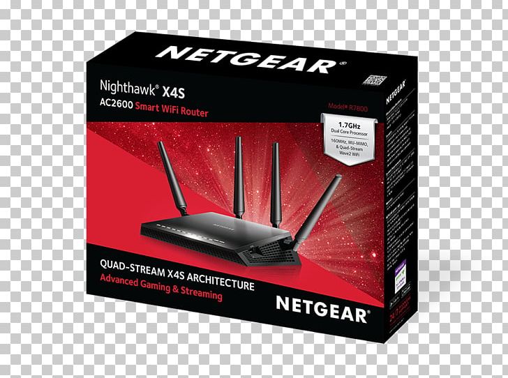 NETGEAR Nighthawk X4S R7800 Wireless Router IEEE 802.11 Gigabit Ethernet PNG, Clipart, Brand, Computer Port, Ddwrt, Electronics, Electronics Accessory Free PNG Download