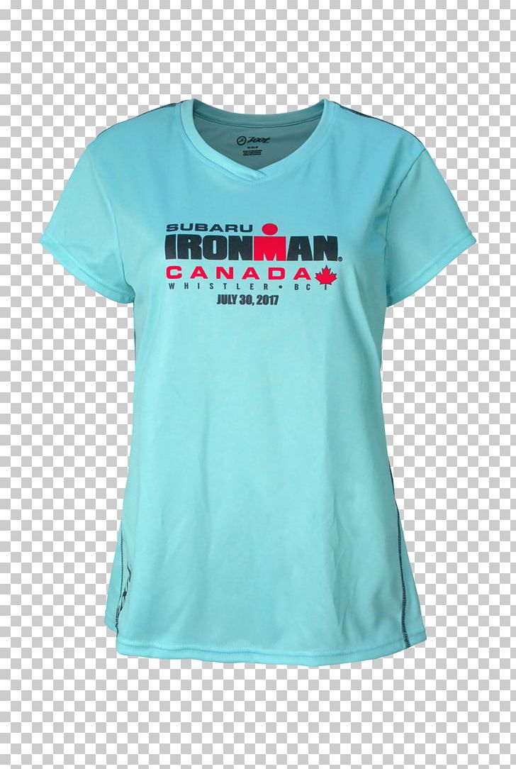T-shirt Ironman Canada Sleeve Neck PNG, Clipart, Active Shirt, Aqua, Azure, Blue, Clothing Free PNG Download