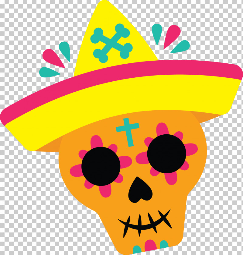 Day Of The Dead Día De Muertos PNG, Clipart, D%c3%ada De Muertos, Day Of The Dead, Flower, Hat, Yellow Free PNG Download