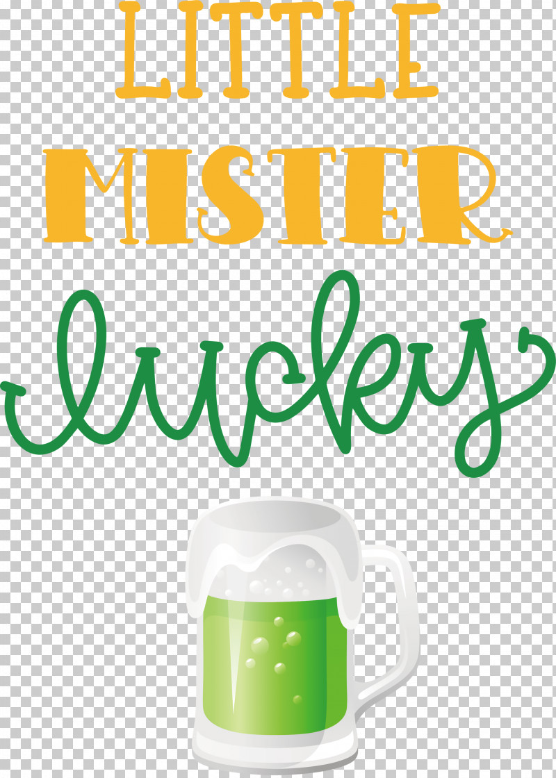 Little Mister Lucky Patricks Day Saint Patrick PNG, Clipart, Drinkware, Green, Logo, Meter, Mug Free PNG Download