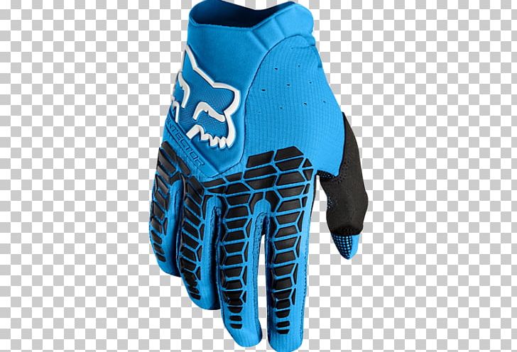 Fox Racing Glove Blue Motorcycle Motocross PNG, Clipart, Azure, Baseball Equipment, Blue, Electric Blue, Gibbon Free PNG Download