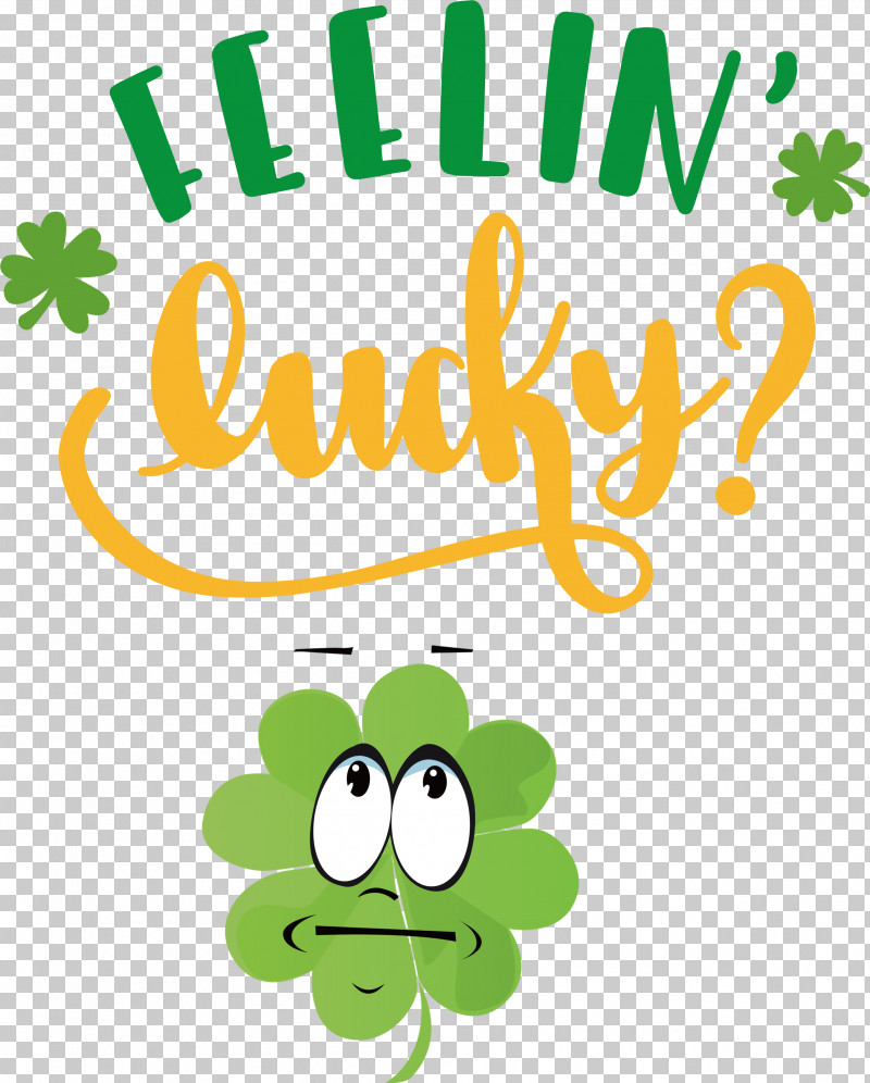 Saint Patrick Patricks Day Feelin Lucky PNG, Clipart, Cartoon, Green, Happiness, Leaf, Line Free PNG Download