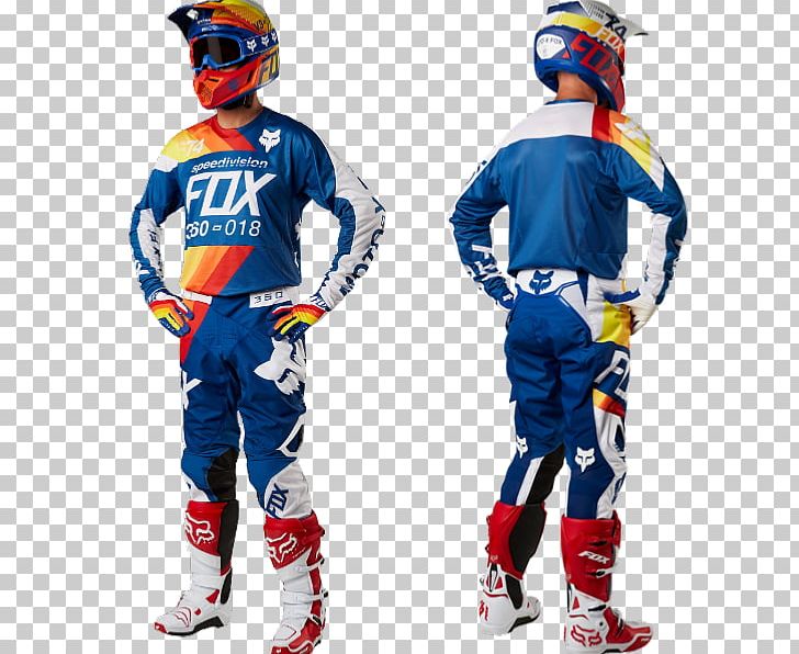 Fox Racing Uniform Clothing Motocross Blue PNG, Clipart, Bicycle, Blue, Clothing, Costume, Cycling Jersey Free PNG Download