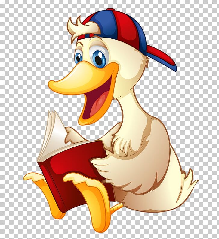 Duck Book Illustration PNG, Clipart, Animals, Beak, Bird, Book, Cartoon Free PNG Download