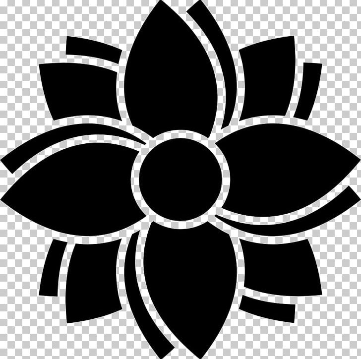 Japan Computer Icons Flower Symbol PNG, Clipart, Black, Black And White, Circle, Computer Icons, Download Free PNG Download